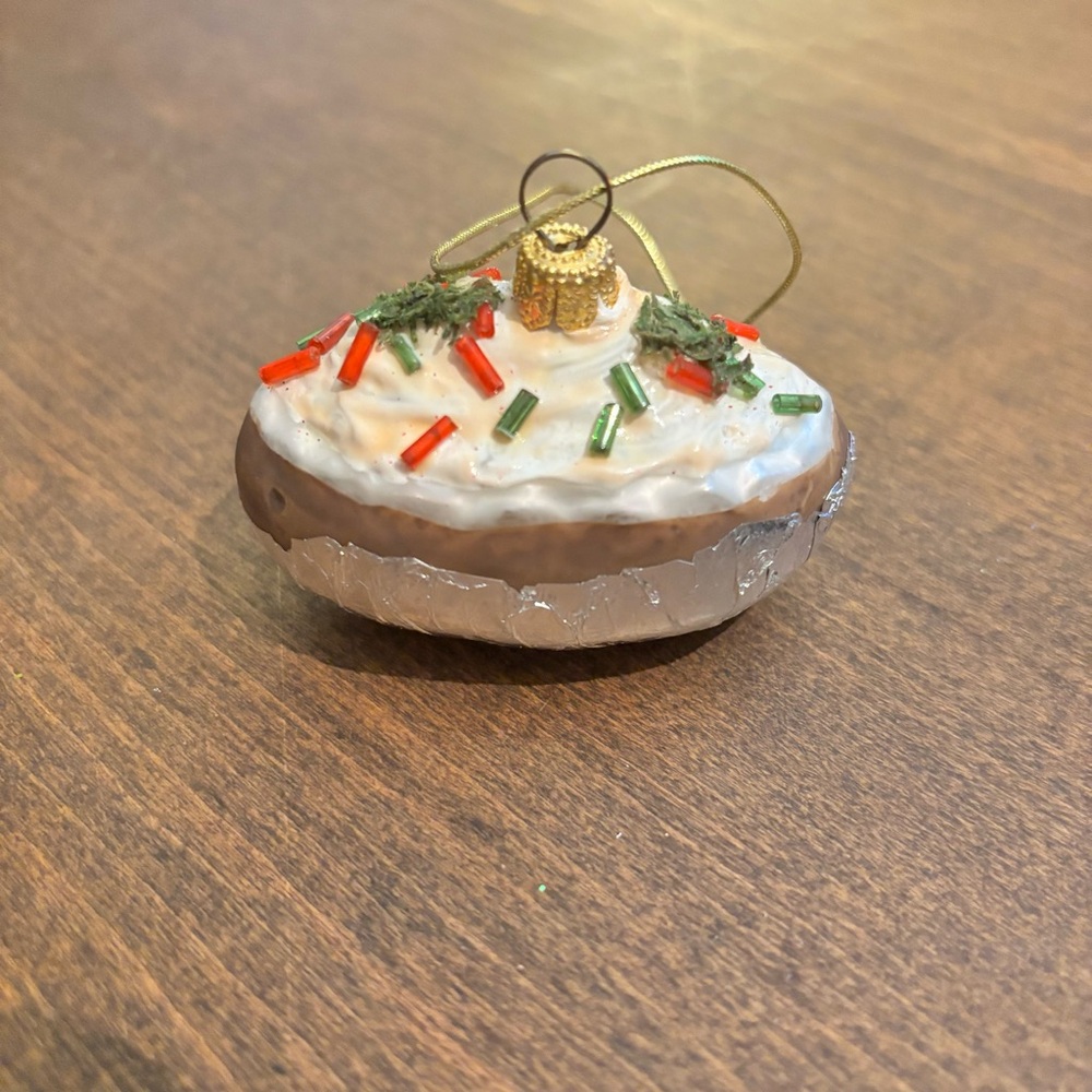 Sur La Table Baked Potato Glass Ornament (RARE ornament)